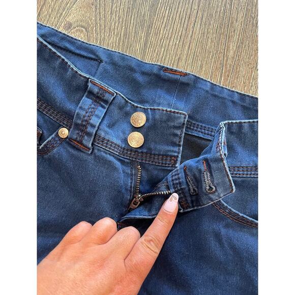 Seven7 Legging Jeans Mid Rise Denim Stretch Cotton Blend Dark Wash Blue Size 4P - Picture 6 of 11